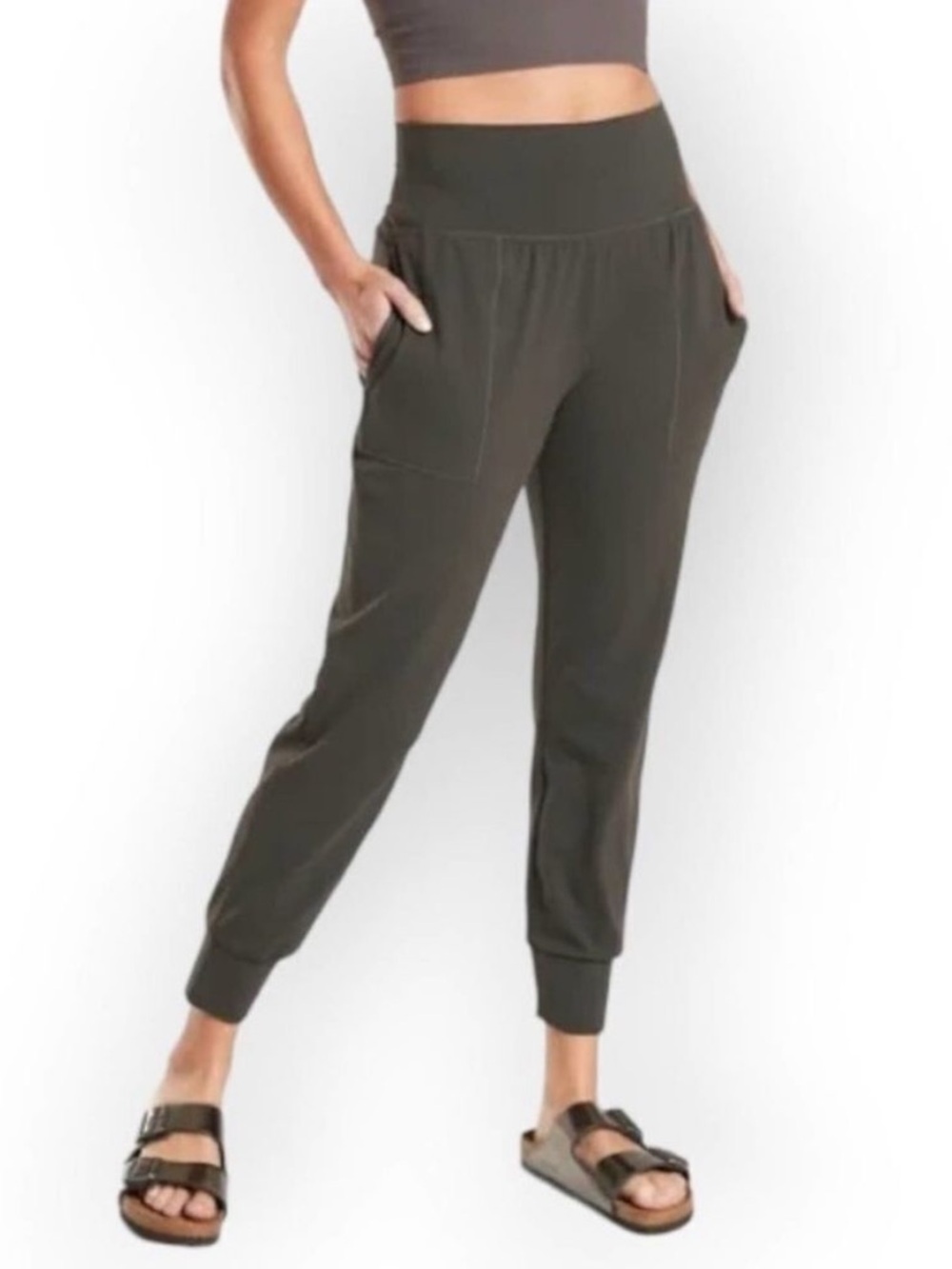 Athleta Cruise Jogger in Powervita Green Womens Small FLAW